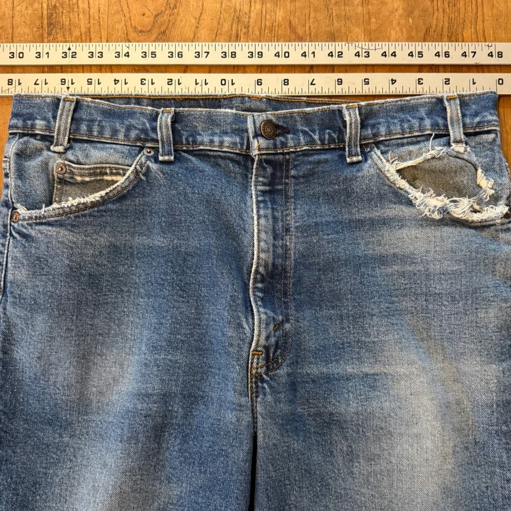 USA 80s Vintage 517 Levi's Jeans Orange‎ Tab Faded Wash Distressed